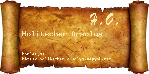 Holitscher Orsolya névjegykártya